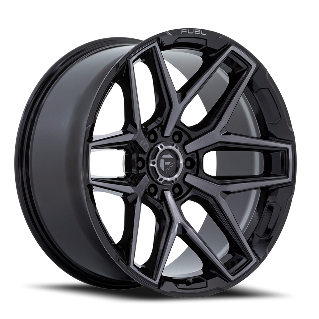 Aluminum Wheels 20X9 Flux 6 FC854BT 6 On 139.7 Gloss Black Brushed Gray Tint 106.1 Bore 20 Offset Fuel Off Road Wheels