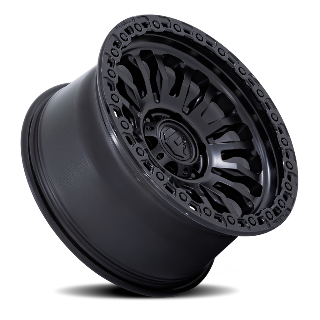 Aluminum Wheels 17X9 Rincon SBL FC857MB 8 On 165.1 Matte Black/Gloss Black Lip 125.1 Bore -12 Offset Fuel Off Road Wheels