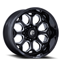 Load image into Gallery viewer, Aluminum Wheels 22X10 Scepter FC862 BE 8 On 165.1 Gloss Black Milled 125.1 Bore -18 Offset Fuel Off Road Wheels