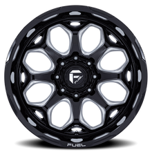 Load image into Gallery viewer, Aluminum Wheels 22X10 Scepter FC862 BE 8 On 165.1 Gloss Black Milled 125.1 Bore -18 Offset Fuel Off Road Wheels