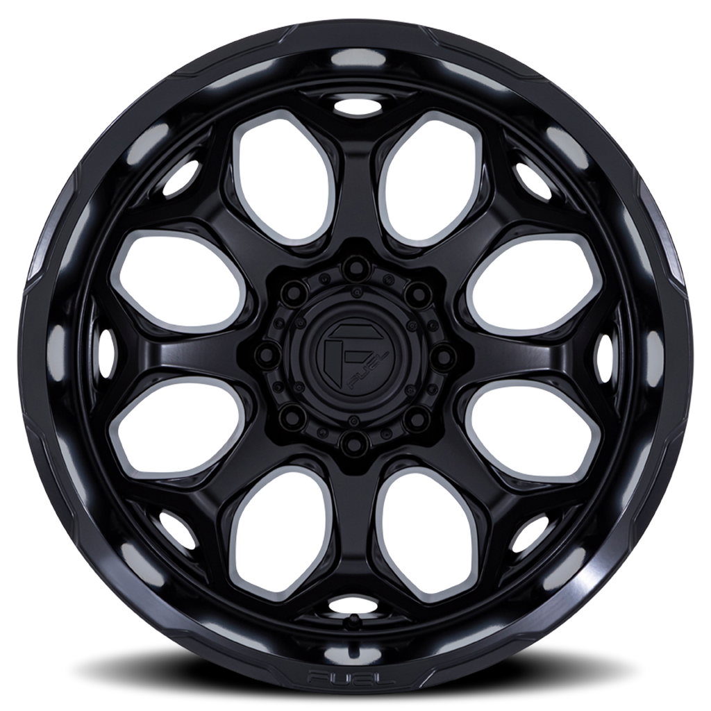 Aluminum Wheels 20X10 Scepter FC862 MX 6 On 135 Blackout 87.1 Bore -18 Offset Fuel Off Road Wheels