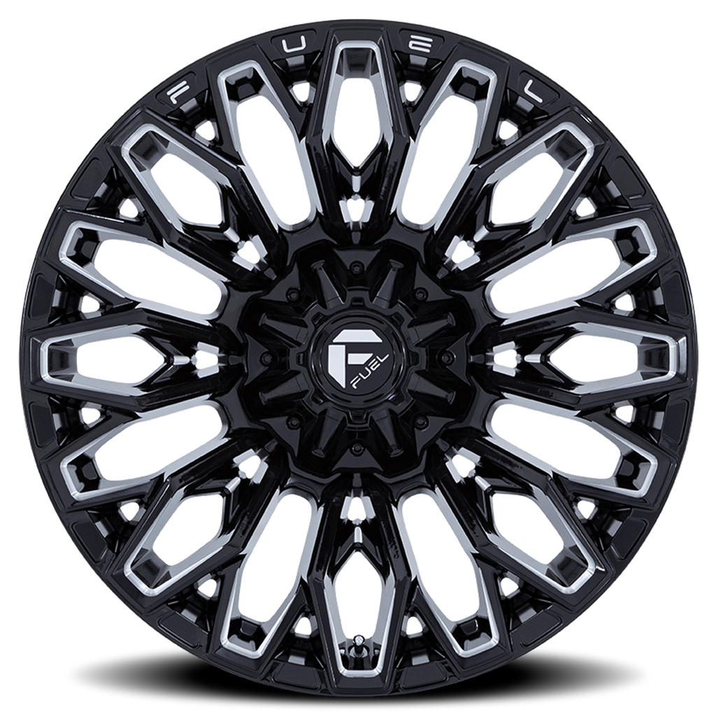 Aluminum Wheels 22X10 Strike FC865 BE 8 On 165.1 Gloss Black Milled 125.1 Bore -18 Offset Fuel Off Road Wheels