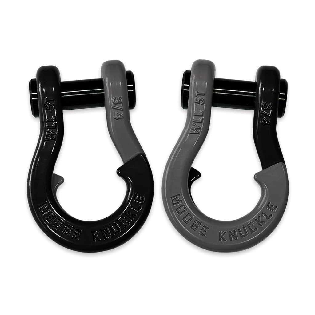 Jowl Recovery Split Shackle 3/4 Black Hole and Gun Gray Combo Moose Knuckle Offroad