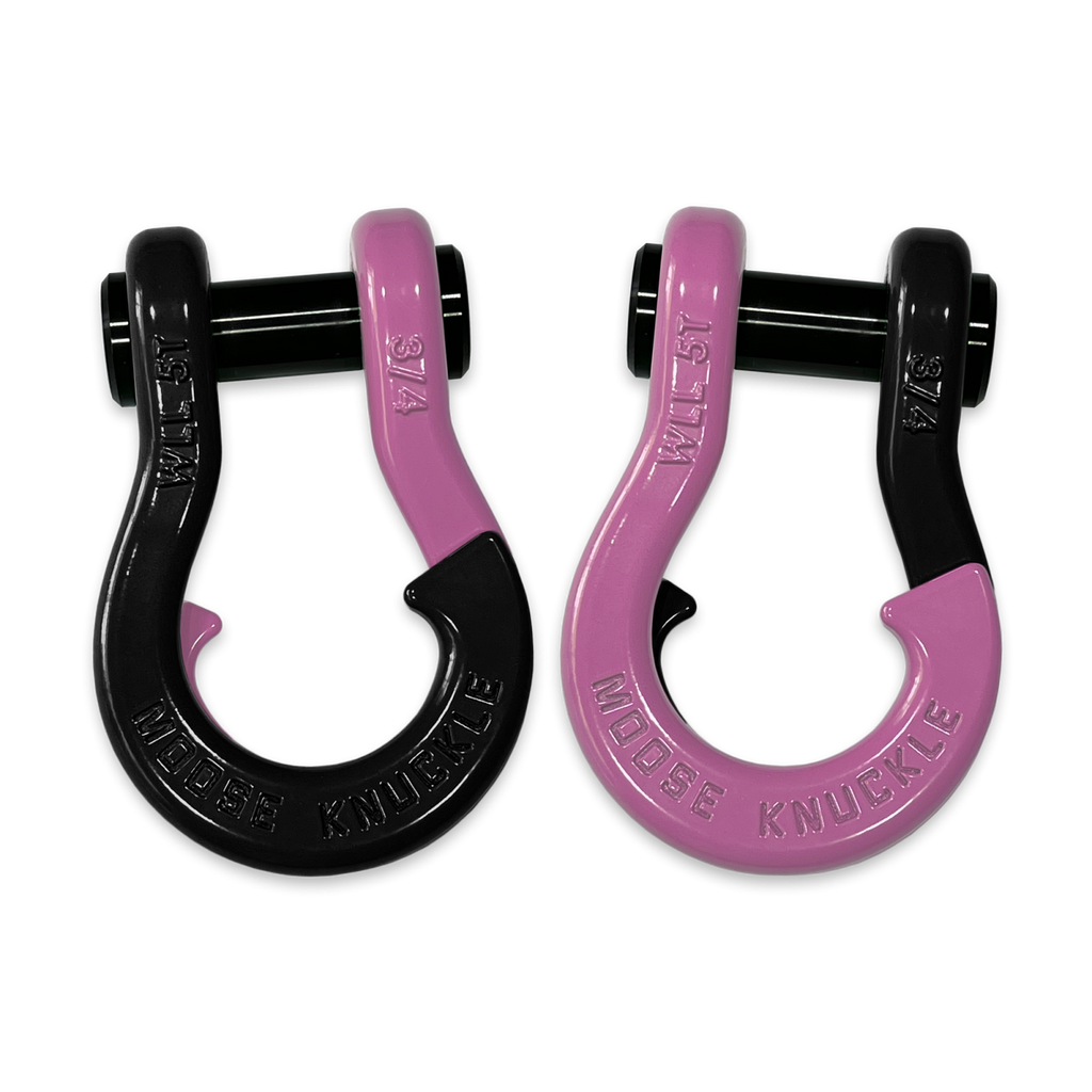 Jowl Recovery Split Shackle 3/4 Black Hole and Pretty Pink Combo Moose Knuckle Offroad