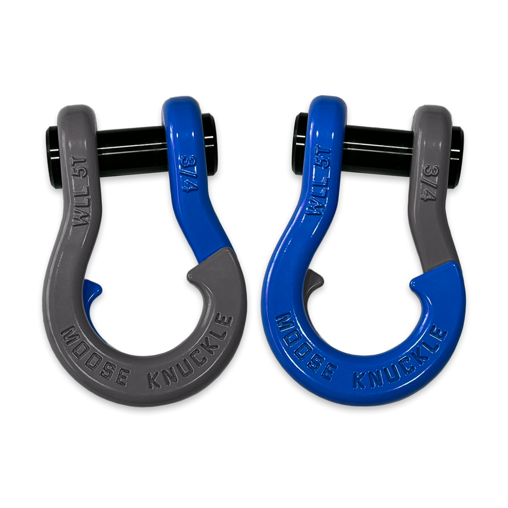 Jowl Recovery Split Shackle 3/4 Gun Gray and Blue Balls Combo Moose Knuckle Offroad