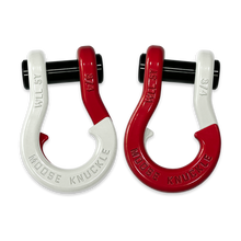 Load image into Gallery viewer, Jowl Recovery Split Shackle 3/4 Pure White and Flame Red Combo Moose Knuckle Offroad