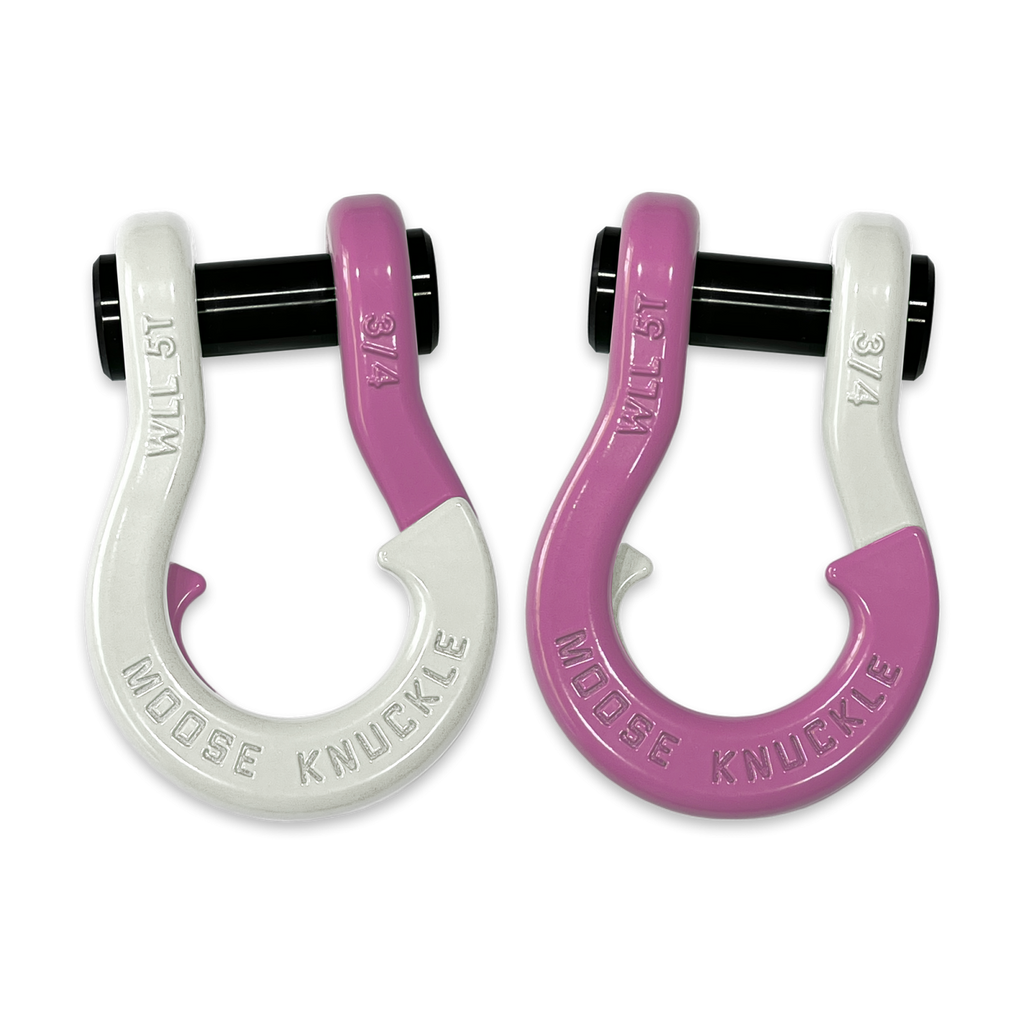 Jowl Recovery Split Shackle 3/4 Pure White and Pretty Pink Combo Moose Knuckle Offroad