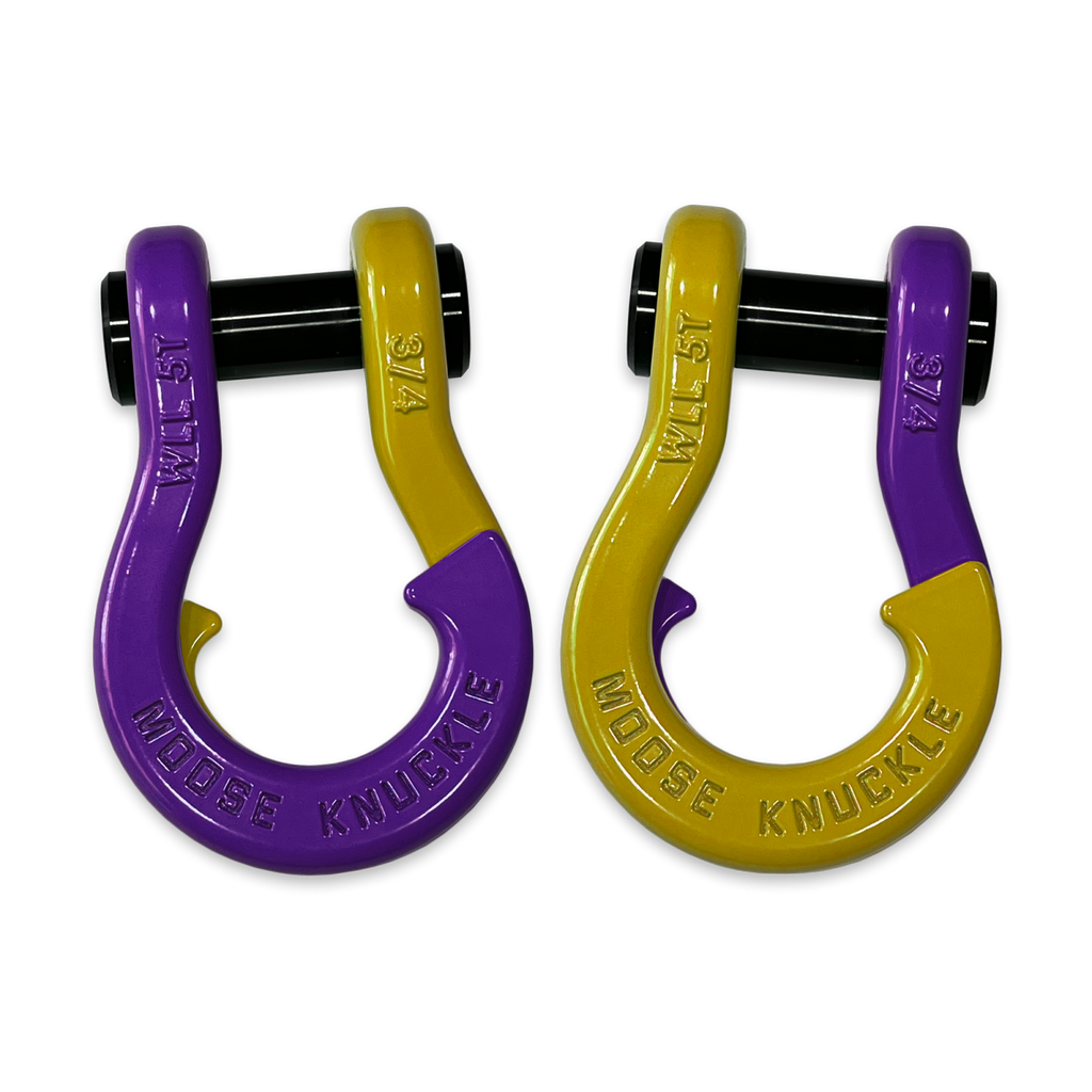 Jowl Recovery Split Shackle 3/4 Grape Escape and Detonator Yellow Combo Moose Knuckle Offroad