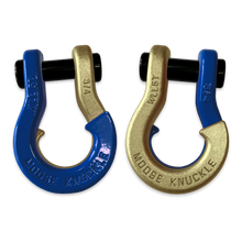 Load image into Gallery viewer, Jowl Recovery Split Shackle 3/4 Blue Balls and Brass Knuckle Combo Moose Knuckle Offroad