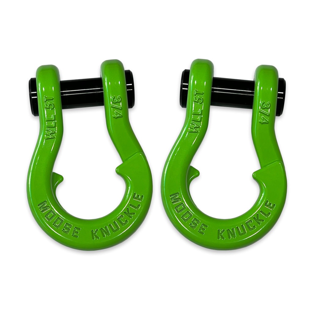 Jowl Recovery Split Shackle 3/4 Sublime Green and Sublime Green Combo Moose Knuckle Offroad