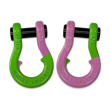 Load image into Gallery viewer, Jowl Recovery Split Shackle 3/4 Sublime Green and Pretty Pink Combo Moose Knuckle Offroad