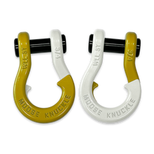 Load image into Gallery viewer, Jowl Recovery Split Shackle 3/4 Detonator Yellow and Pure White Combo Moose Knuckle Offroad