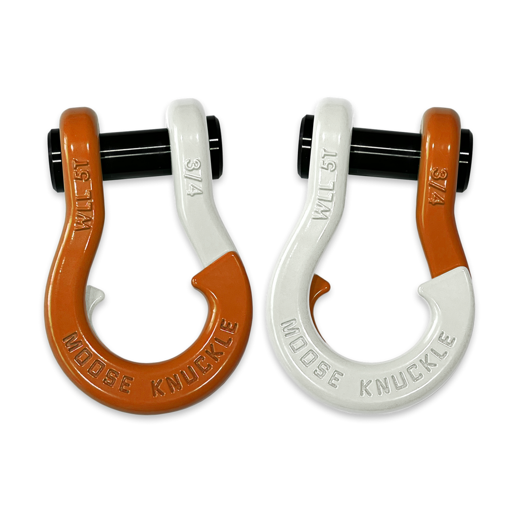 Jowl Recovery Split Shackle 3/4 Obscene Orange and Pure White Combo Moose Knuckle Offroad