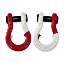 Load image into Gallery viewer, Jowl Recovery Split Shackle 3/4 Flame Red and Pure White Combo Moose Knuckle Offroad