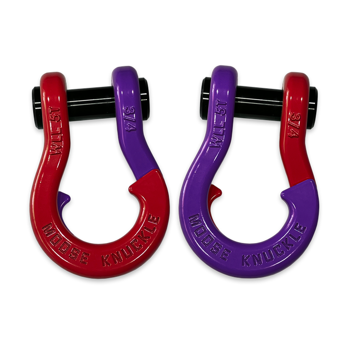 Jowl Recovery Split Shackle 3/4 Flame Red and Grape Escape Combo Moose Knuckle Offroad