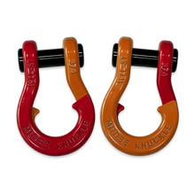 Load image into Gallery viewer, Jowl Recovery Split Shackle 3/4 Flame Red and Obscene Orange Combo Moose Knuckle Offroad