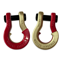Load image into Gallery viewer, Jowl Recovery Split Shackle 3/4 Flame Red and Brass Knuckle Combo Moose Knuckle Offroad