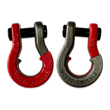 Load image into Gallery viewer, Jowl Recovery Split Shackle 3/4 Flame Red and Raw Dog Combo Moose Knuckle Offroad