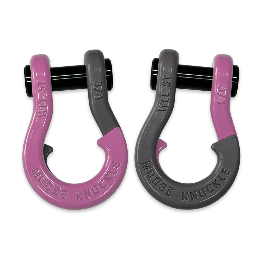 Jowl Recovery Split Shackle 3/4 Pretty Pink and Gun Gray Combo Moose Knuckle Offroad