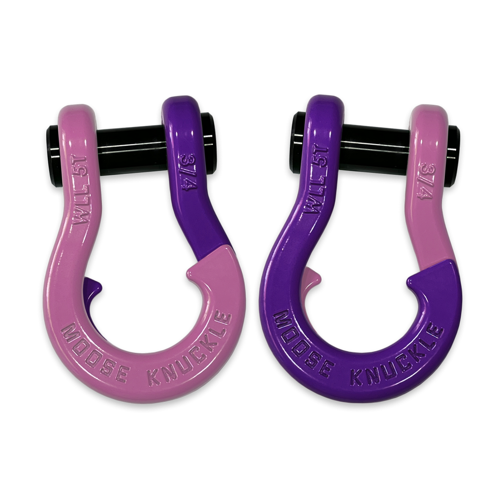 Jowl Recovery Split Shackle 3/4 Pretty Pink and Grape Escape Combo Moose Knuckle Offroad