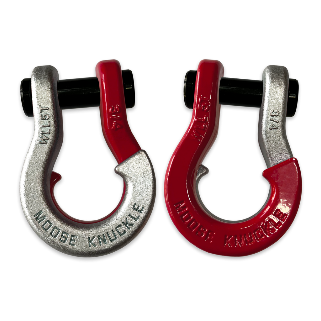 Jowl Recovery Split Shackle 3/4 Nice Gal and Flame Red Combo Moose Knuckle Offroad