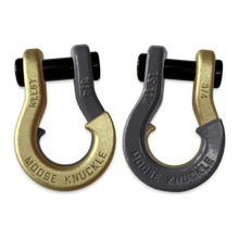 Load image into Gallery viewer, Jowl Recovery Split Shackle 3/4 Brass Knuckle and Gun Gray Combo Moose Knuckle Offroad