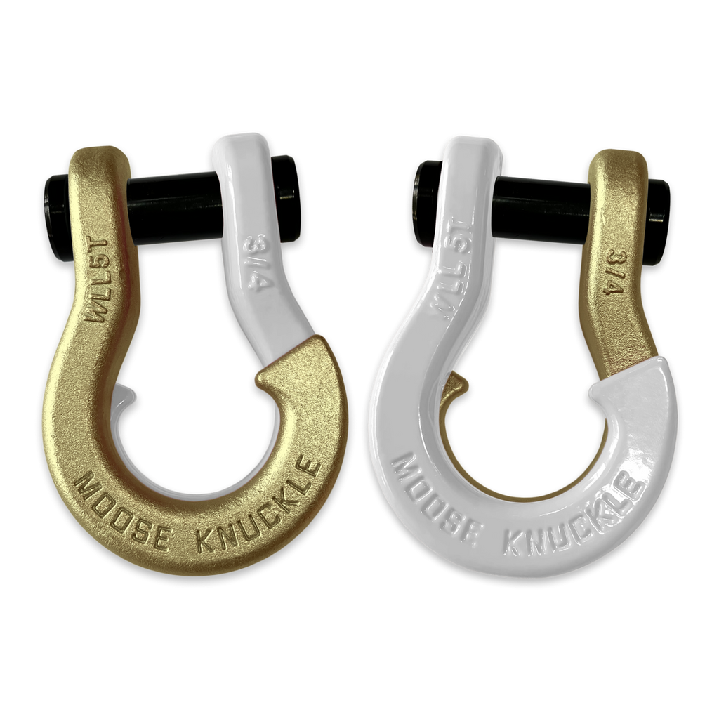 Jowl Recovery Split Shackle 3/4 Brass Knuckle and Pure White Combo Moose Knuckle Offroad