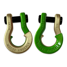 Load image into Gallery viewer, Jowl Recovery Split Shackle 3/4 Brass Knuckle and Sublime Green Combo Moose Knuckle Offroad
