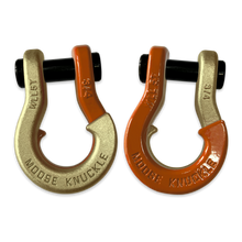 Load image into Gallery viewer, Jowl Recovery Split Shackle 3/4 Brass Knuckle and Obscene Orange Combo Moose Knuckle Offroad