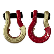 Load image into Gallery viewer, Jowl Recovery Split Shackle 3/4 Brass Knuckle and Flame Red Combo Moose Knuckle Offroad