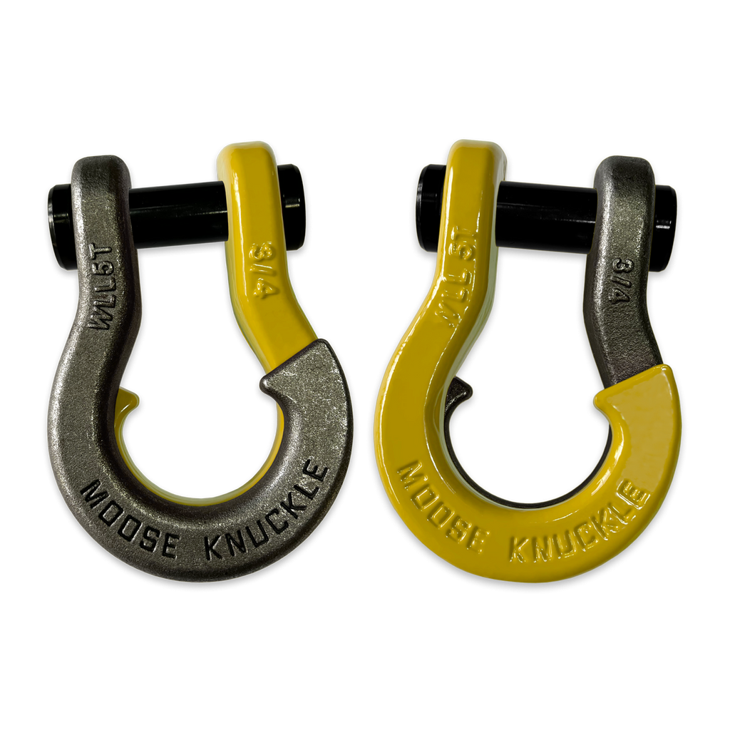 Jowl Recovery Split Shackle 3/4 Raw Dog and Detonator Yellow Combo Moose Knuckle Offroad