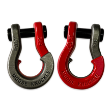 Load image into Gallery viewer, Jowl Recovery Split Shackle 3/4 Raw Dog and Flame Red Combo Moose Knuckle Offroad