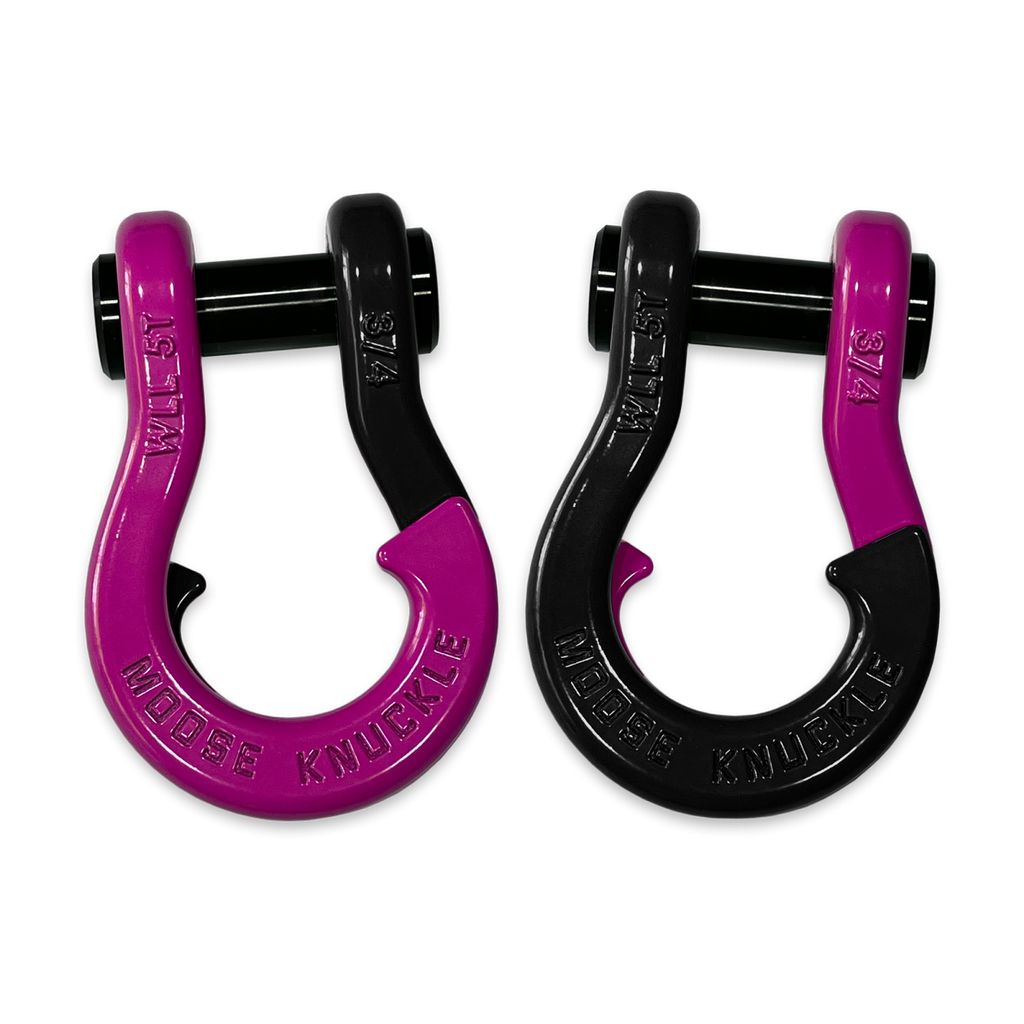 Jowl Recovery Split Shackle 3/4 Pogo Pink and Black Hole Combo Moose Knuckle Offroad