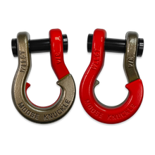 Load image into Gallery viewer, Jowl Recovery Split Shackle 3/4 Buff Bronze and Flame Red Combo Moose Knuckle Offroad