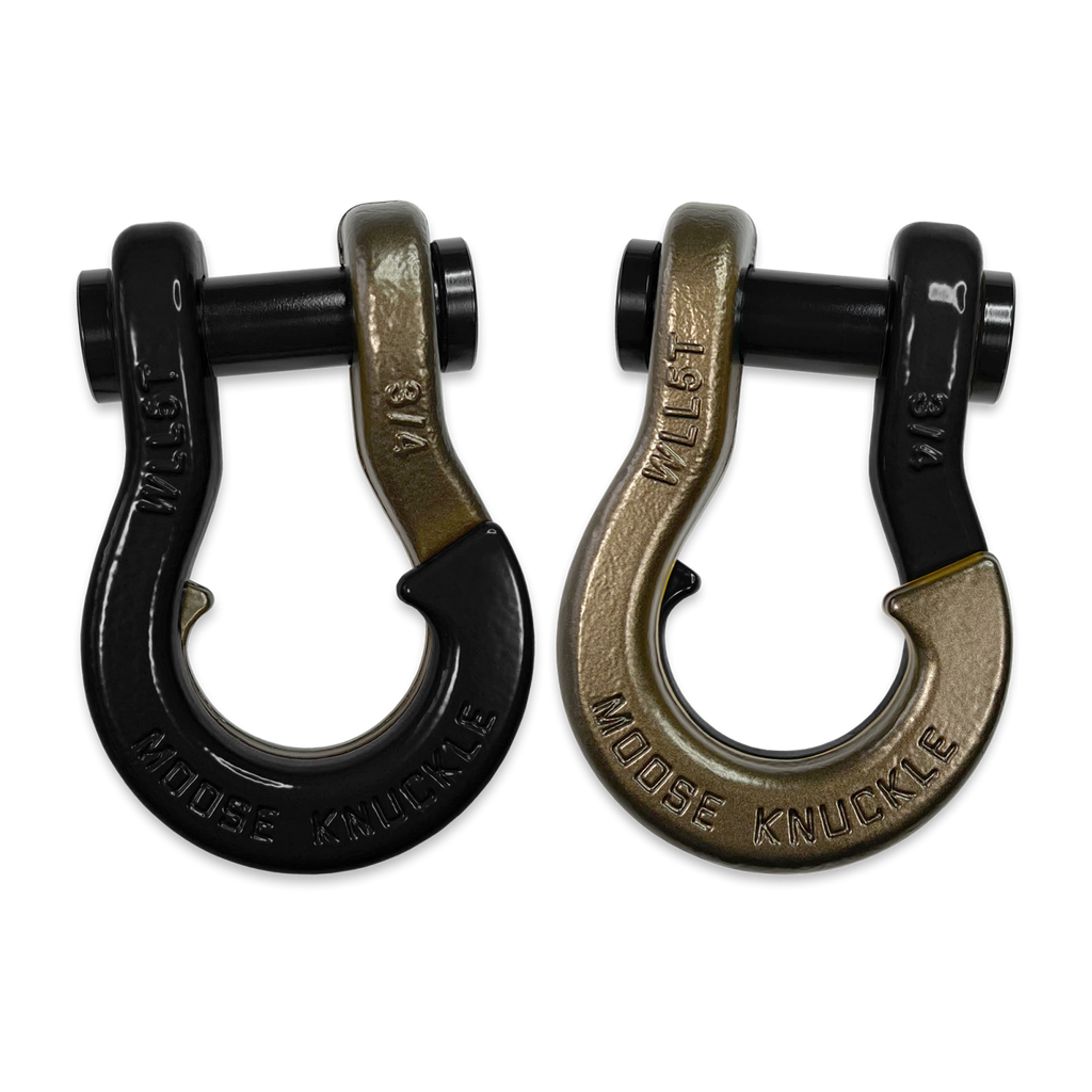 Jowl Recovery Split Shackle 3/4 Black Hole and Buff Bronze Combo Moose Knuckle Offroad