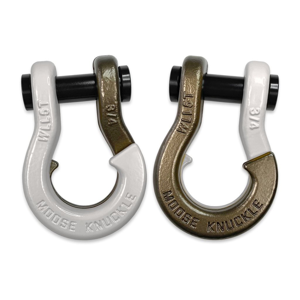 Jowl Recovery Split Shackle 3/4 Pure White and Buff Bronze Combo Moose Knuckle Offroad