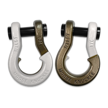 Load image into Gallery viewer, Jowl Recovery Split Shackle 3/4 Pure White and Buff Bronze Combo Moose Knuckle Offroad
