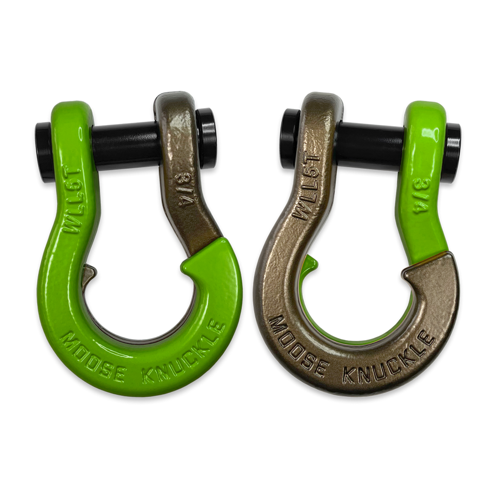 Jowl Recovery Split Shackle 3/4 Sublime Green and Buff Bronze Combo Moose Knuckle Offroad