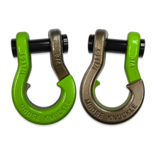 Load image into Gallery viewer, Jowl Recovery Split Shackle 3/4 Sublime Green and Buff Bronze Combo Moose Knuckle Offroad