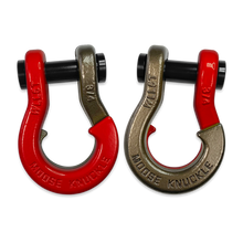 Load image into Gallery viewer, Jowl Recovery Split Shackle 3/4 Flame Red and Buff Bronze Combo Moose Knuckle Offroad