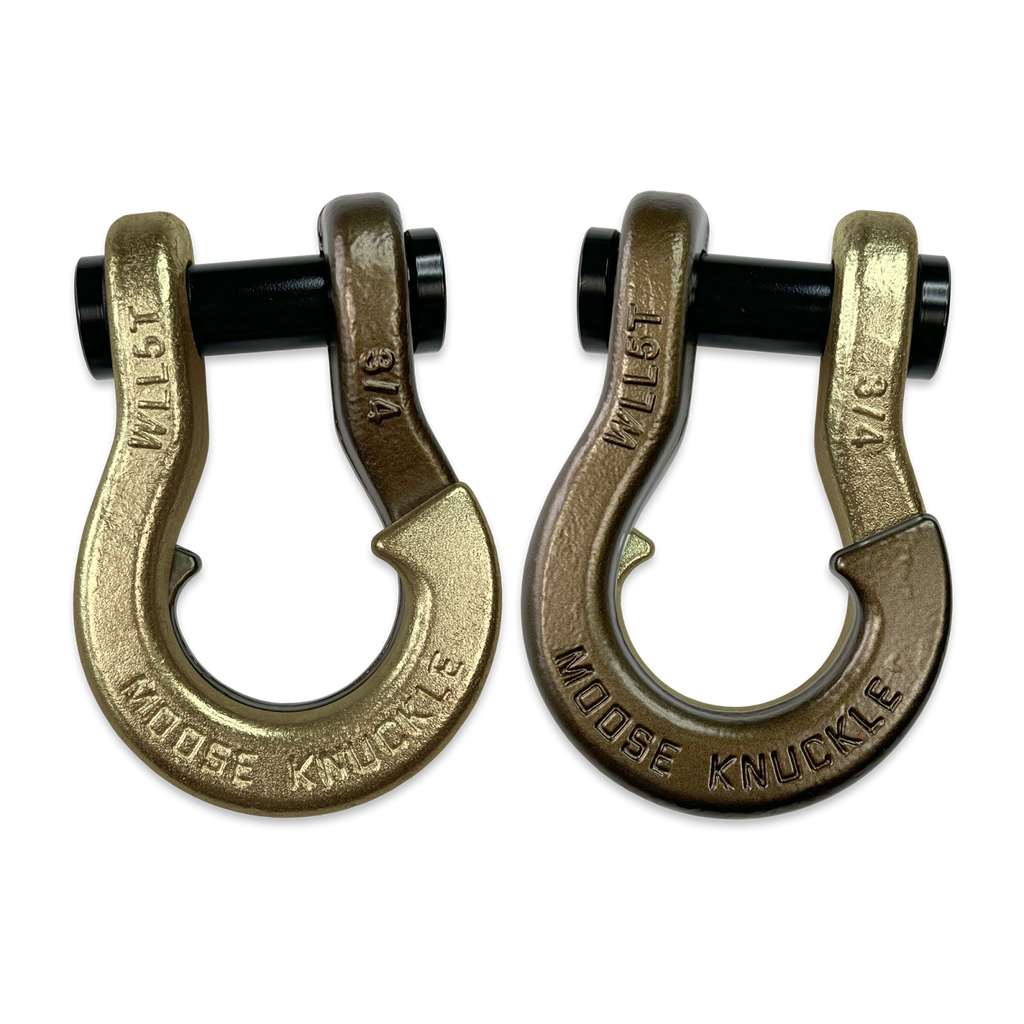 Jowl Recovery Split Shackle 3/4 Brass Knuckle and Buff Bronze Combo Moose Knuckle Offroad