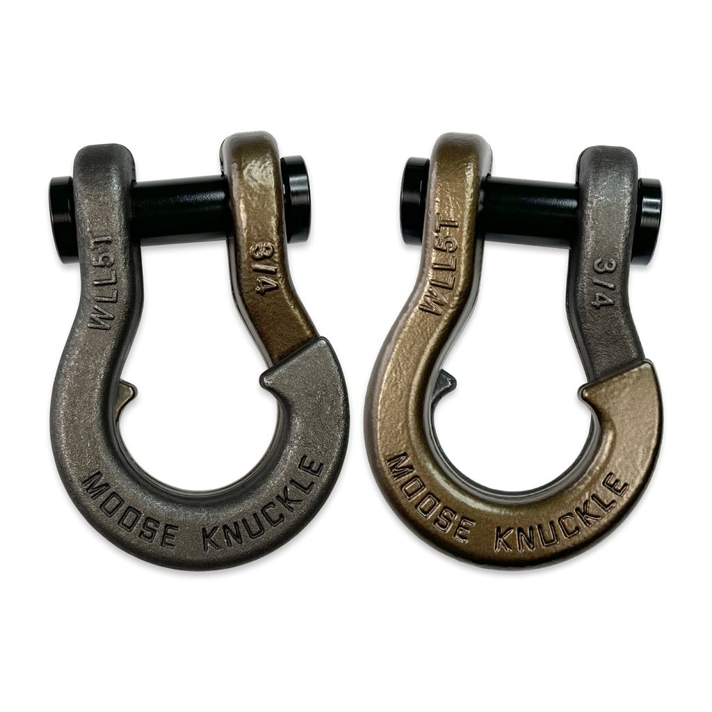 Jowl Recovery Split Shackle 3/4 Raw Dog and Buff Bronze Combo Moose Knuckle Offroad
