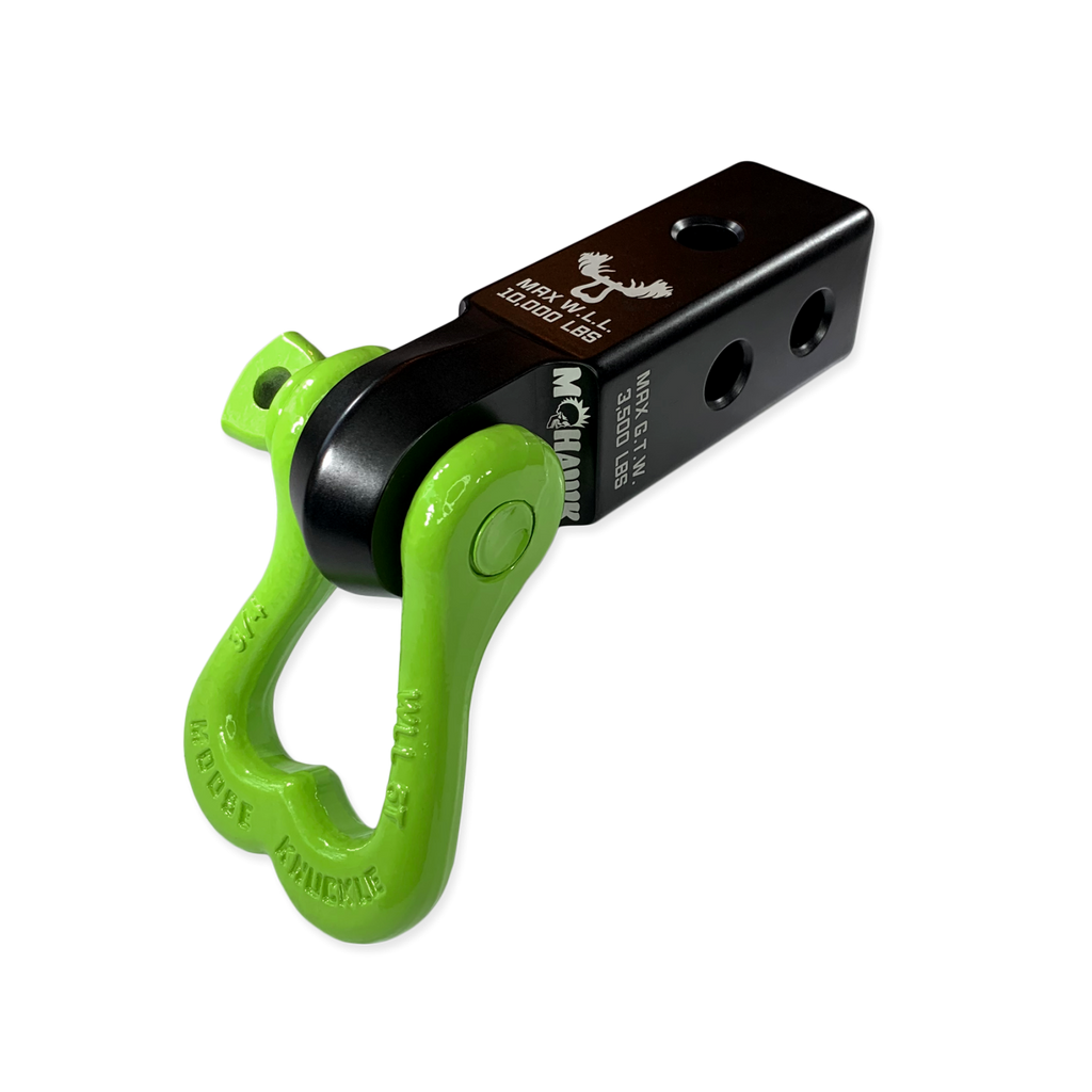 XL 3/4 Shackle and Mohawk 2.0 Receiver Combo Black Lung / Sublime Green Moose Knuckle Offroad