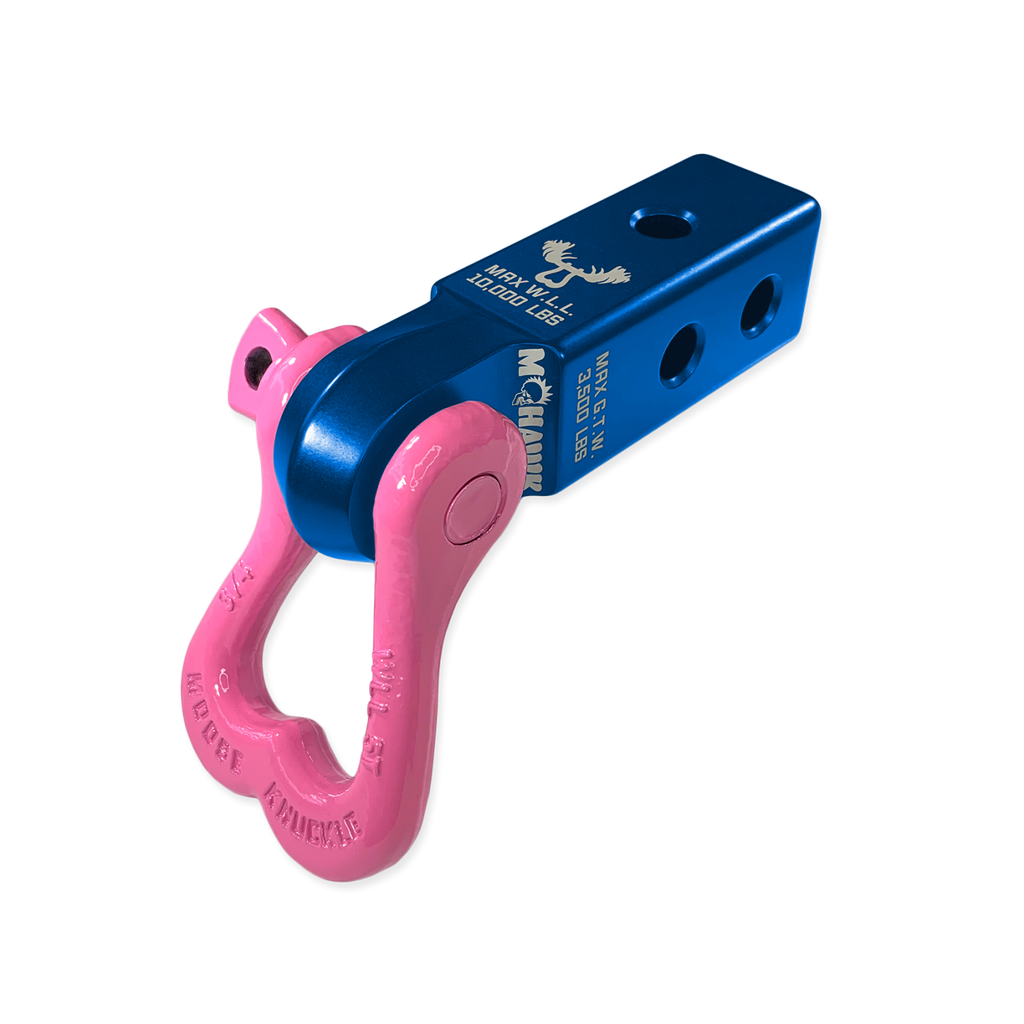 XL 3/4 Shackle and Mohawk 2.0 Receiver Combo Blue Pill / Pretty Pink Moose Knuckle Offroad