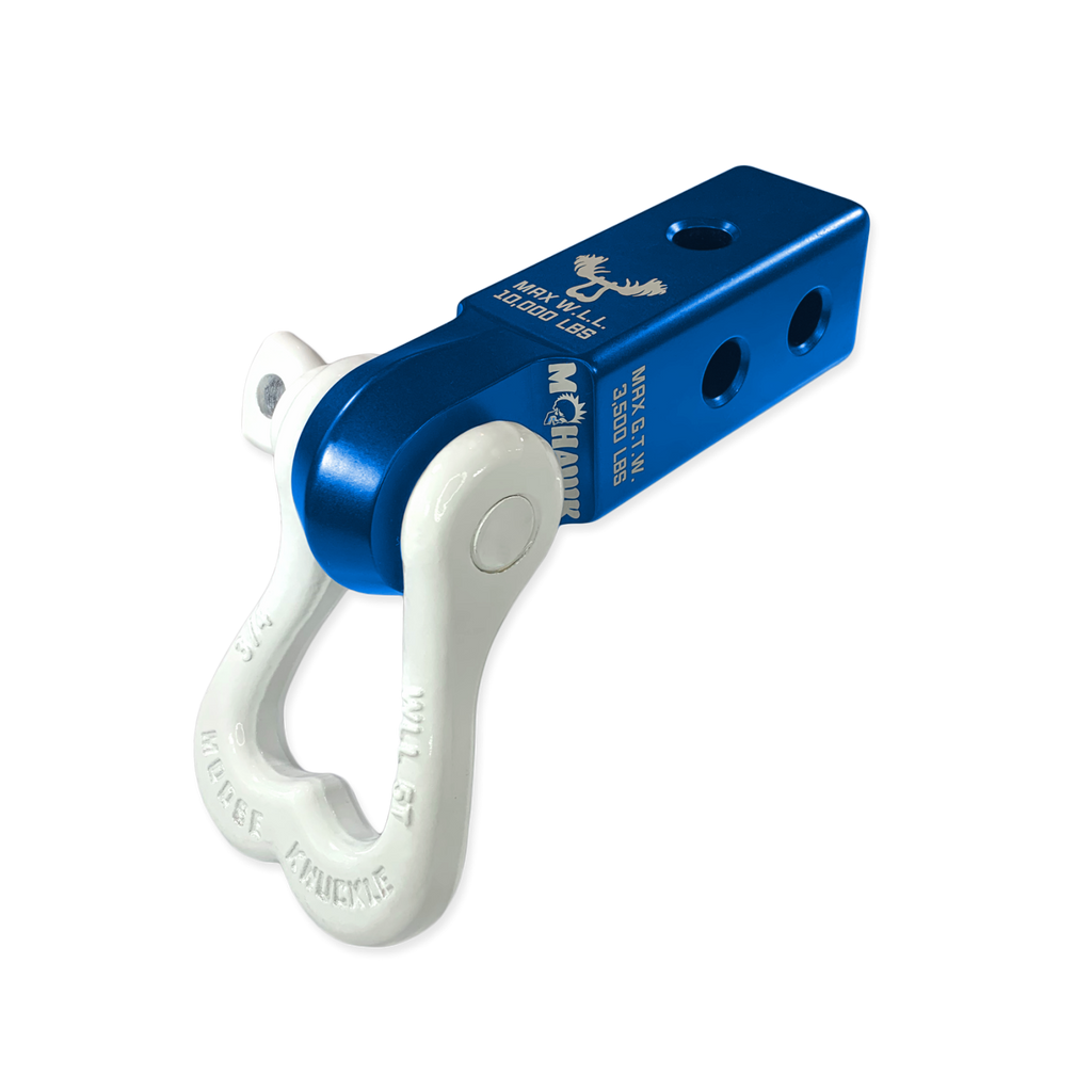 XL 3/4 Shackle and Mohawk 2.0 Receiver Combo Blue Pill / Pure White Moose Knuckle Offroad