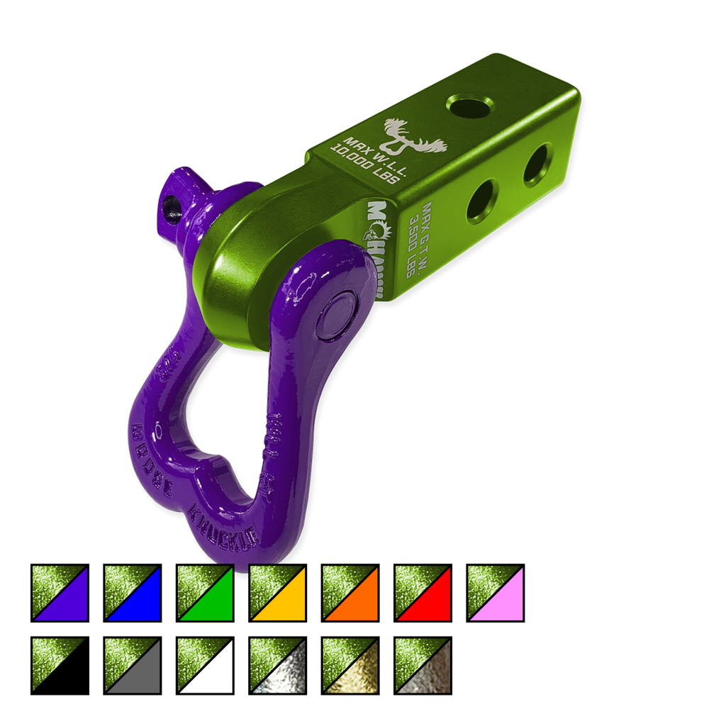 XL 3/4 Shackle and Mohawk 2.0 Receiver Combo Bean Green / Grape Escape Moose Knuckle Offroad