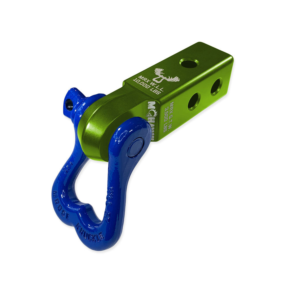 XL 3/4 Shackle and Mohawk 2.0 Receiver Combo Bean Green / Blue Balls Moose Knuckle Offroad