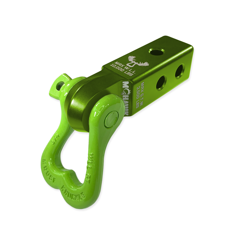 XL 3/4 Shackle and Mohawk 2.0 Receiver Combo Bean Green / Sublime Green Moose Knuckle Offroad