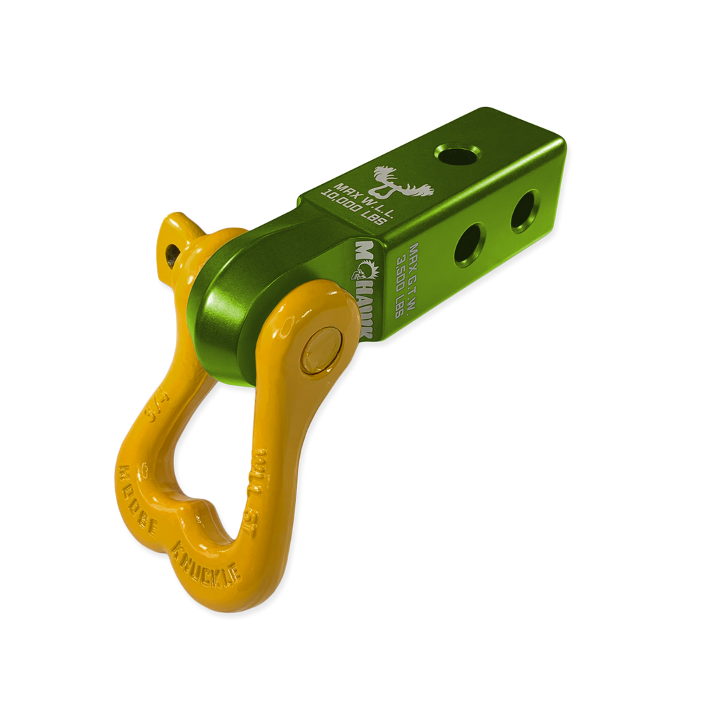 XL 3/4 Shackle and Mohawk 2.0 Receiver Combo Bean Green / Detonator Yellow Moose Knuckle Offroad