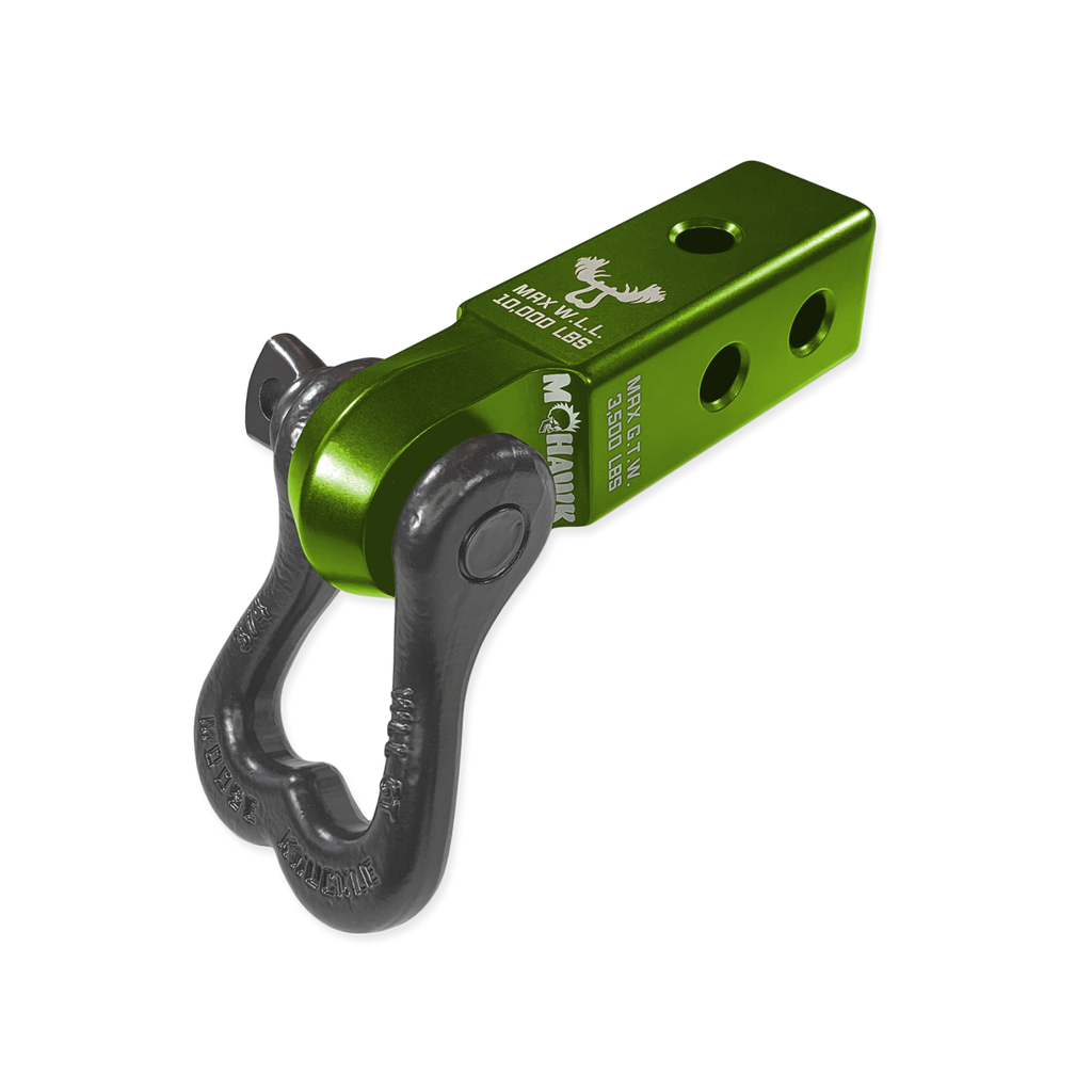 XL 3/4 Shackle and Mohawk 2.0 Receiver Combo Bean Green / Matte Gun Gray Moose Knuckle Offroad
